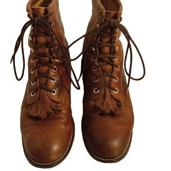 Justin‎ Western Lace Up Roper Boots Size 5.5 - Picture 4 of 8